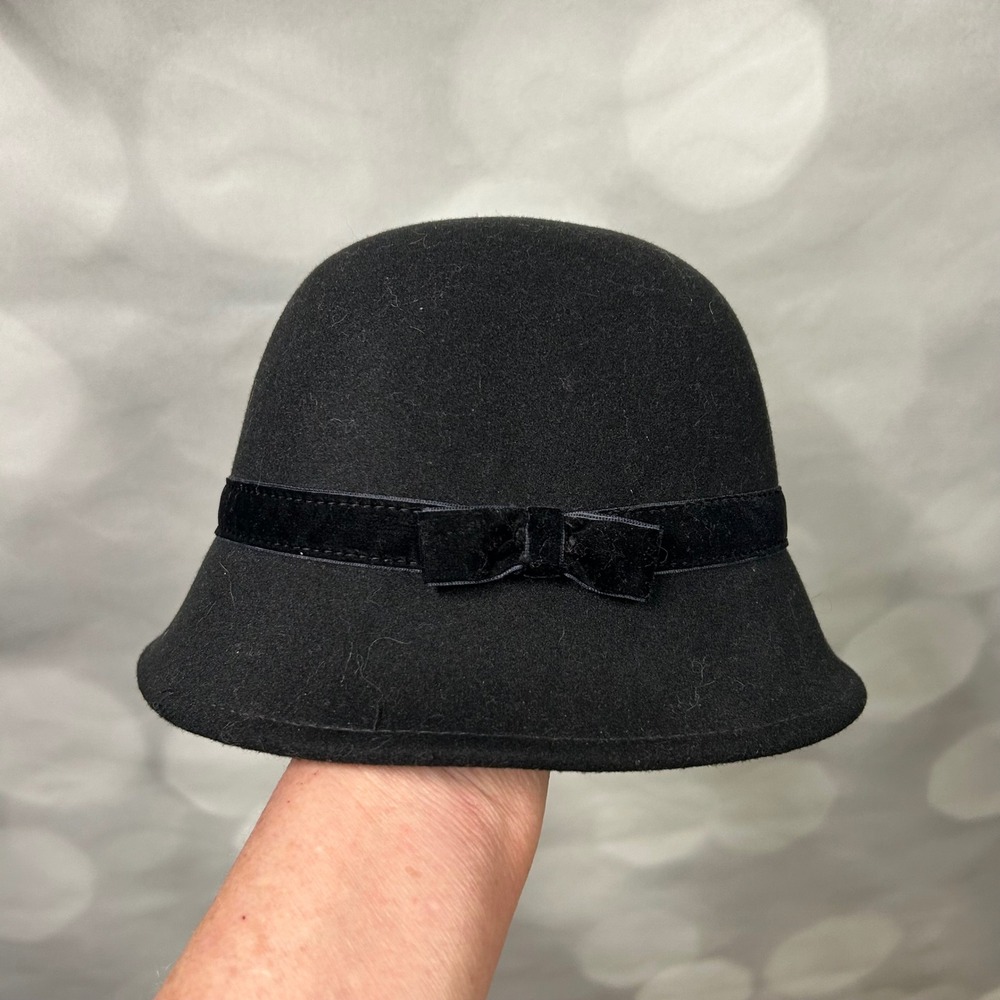 Dressed Up‎ by Gymboree black felt ribboned hat 2T-3T